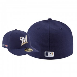 Men's Milwaukee Brewers Navy MLB 150th Anniversary Patch Low Profile 59FIFTY Fitted Hat