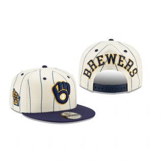 Milwaukee Brewers White Pinstripe 9FIFTY Snapback Hat