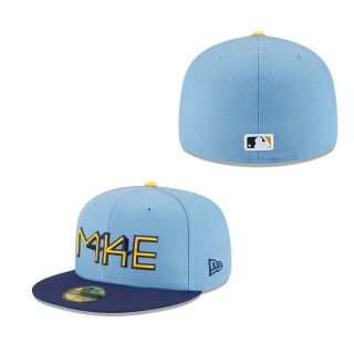 Milwaukee Brewers Powder Blue 2022 City Connect 59FIFTY Fitted Hat
