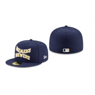 Brewers Navy Team Mirror 59FIFTY Fitted Hat