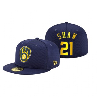 Brewers Travis Shaw Navy 2021 Clubhouse Hat