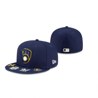Brewers Navy Visor Hit 59Fifty Fitted Hat