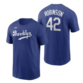 Men's Brooklyn Dodgers Jackie Robinson Royal Cooperstown Collection Name & Number T-Shirt
