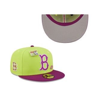 Brooklyn Dodgers Green Purple MLB x Big League Chew Swingin' Sour Apple Flavor Pack 59FIFTY Fitted Hat