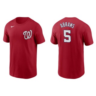 Men's Washington Nationals C.J. Abrams Red Name & Number T-Shirt