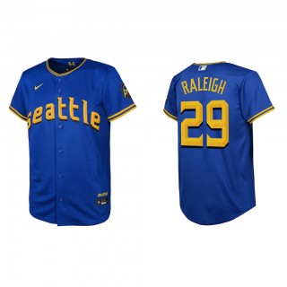 Cal Raleigh Youth Seattle Mariners Royal 2023 City Connect Replica Jersey