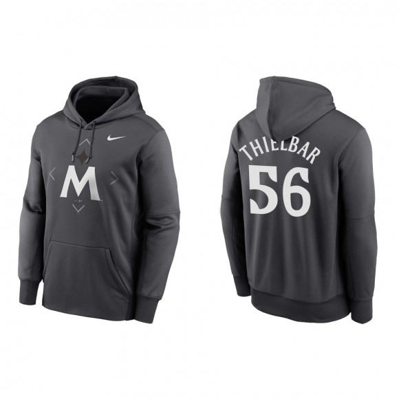 Caleb Thielbar Minnesota Twins Nike Anthracite 2023 Bracket Therma Performance Pullover Hoodie