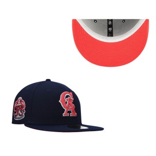 Men's California Angels Navy Cooperstown Collection 35th Anniversary Lava Undervisor 59FIFTY Fitted Hat