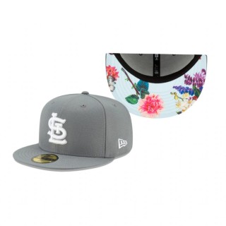 Cardinals Floral Undervisor Gray 59FIFTY Fitted Cap