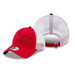 St. Louis Cardinals Red Frayed Wordmark Trucker 9TWENTY Hat