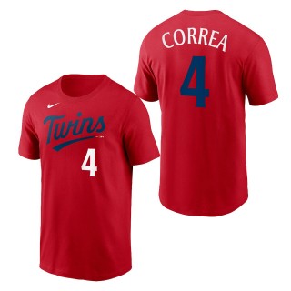 Carlos Correa Minnesota Twins Red 2023 Wordmark T-Shirt