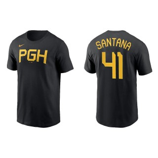 Carlos Santana Pittsburgh Pirates Black City Connect Wordmark T-Shirt