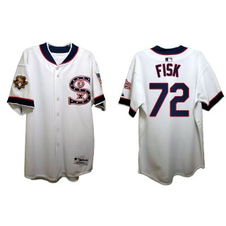 Carlton Fisk Chicago White Sox 1917 Throwback Independence Day Stars Stripes Jersey