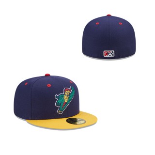 Cedar Rapids Kernels Navy Yellow Marvel x Minor League 59FIFTY Fitted Hat