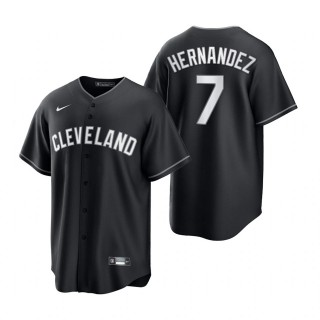 Cesar Hernandez Indians Nike Black White Replica Jersey