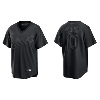 Chad Pinder Men's Oakland Athletics Black Pitch Black Fashion Replica Jersey
