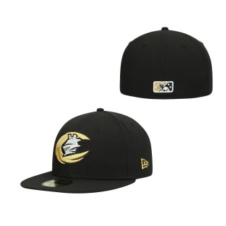 Charlotte Knights Black Authentic Collection Team Home 59FIFTY Fitted Hat