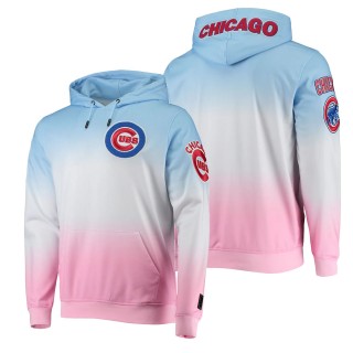Men's Chicago Cubs Blue Pink Ombre Pullover Hoodie