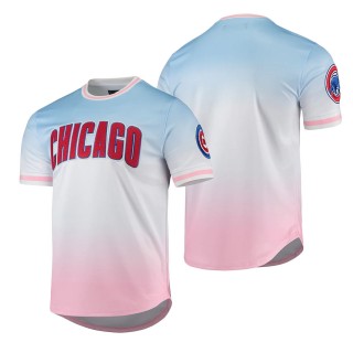 Men's Chicago Cubs Blue Pink Ombre T-Shirt