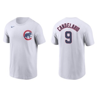 Chicago Cubs Jeimer Candelario White Name Number T-Shirt