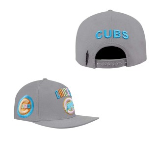 Chicago Cubs Pro Standard Washed Neon Snapback Hat Gray