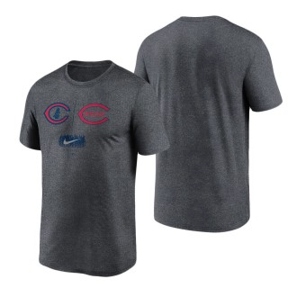 Men's Chicago Cubs vs. Cincinnati Reds Charcoal 2022 Field of Dreams Destination Matchup T-Shirt
