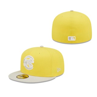 Men's Chicago Cubs Yellow Gray Spring Color Pack Two-Tone 59FIFTY Fitted Hat