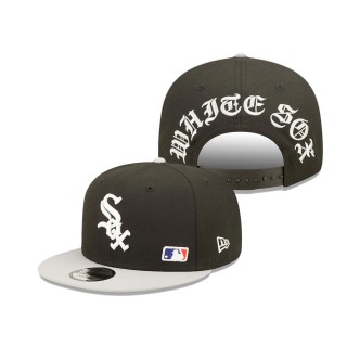 Men's Chicago White Sox Black Blackletter Arch 9FIFTY Snapback Hat