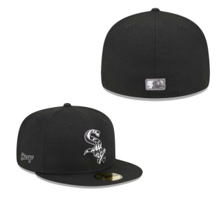 Chicago White Sox Black Script Fill 59FIFTY Fitted Hat