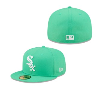 Men's Chicago White Sox Island Green Logo White 59FIFTY Fitted Hat
