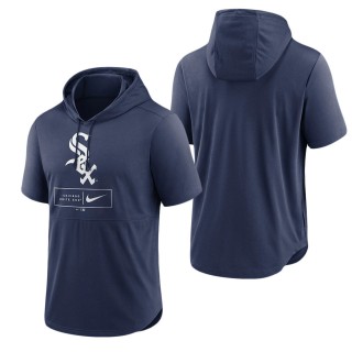 Men's Chicago White Sox Navy Logo Lockup Performance Short-Sleeved Pullover Hoodie