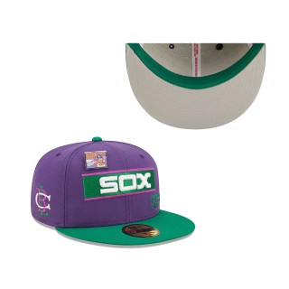 Chicago White Sox Purple Green MLB x Big League Chew Ground Ball Grape Flavor Pack 59FIFTY Fitted Hat