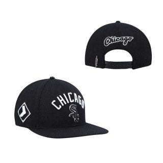 Chicago White Sox Pro Standard Black Stacked Logo Snapback Hat