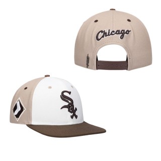 Chicago White Sox Pro Standard Chocolate Ice Cream Drip Snapback Hat White Brown