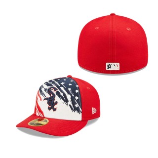 Men's Chicago White Sox Red 2022 4th of July Independence Day Low Profile 59FIFTY Fitted Hat