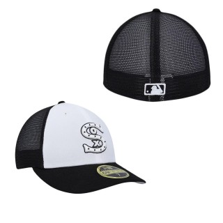 Chicago White Sox White Black 2023 On-Field Batting Practice Low Profile 59FIFTY Fitted Hat