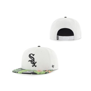 Men's Chicago White Sox White Paradise Captain Snapback Hat
