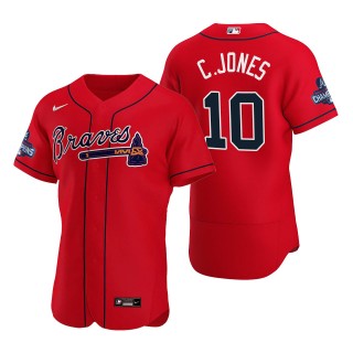 Chipper Jones Atlanta Braves Red Alternate 2021 World Series Champions Authentic Jersey
