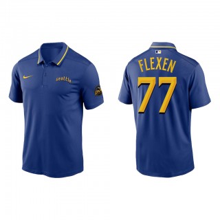 Chris Flexen Seattle Mariners Royal 2023 City Connect Knit Performance Polo