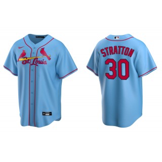Men's St. Louis Cardinals Chris Stratton Light Blue Replica Alternate Jersey