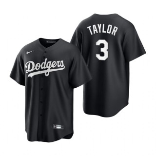 Chris Taylor Dodgers Nike Black White Replica Jersey