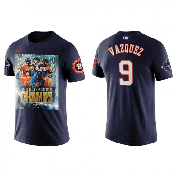 Christian Vazquez Houston Astros Navy 2022 World Series Champions Graphic T-Shirt