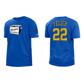 Christian Yelich Brewers Royal 2022 City Connect T-Shirt