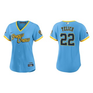 Christian Yelich Women's Brewers Powder Blue 2022 City Connect Replica Jersey