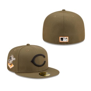 Cincinnati Reds 1953 All-Star Game Hunter Flame Undervisor 59FIFTY Fitted Hat Olive