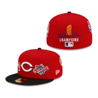 Cincinnati Reds 5x World Series Champions Count the Rings 59FIFTY Fitted Hat Red
