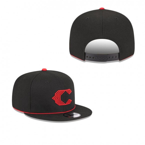 Cincinnati Reds Black 2023 City Connect 9FIFTY Snapback Adjustable Hat