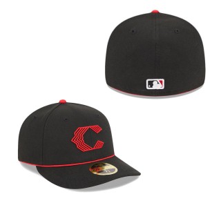 Cincinnati Reds Black 2023 City Connect Low Profile 59FIFTY Fitted Hat