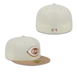 Cincinnati Reds Cream Chrome Camel Rust Undervisor 59FIFTY Fitted Hat