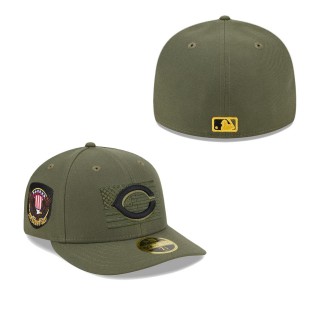 Men's Cincinnati Reds Green 2023 Armed Forces Day Low Profile 59FIFTY Fitted Hat